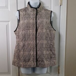 Croft & Barrow houndstooth quilted vest with drawstring waist  Sz.L